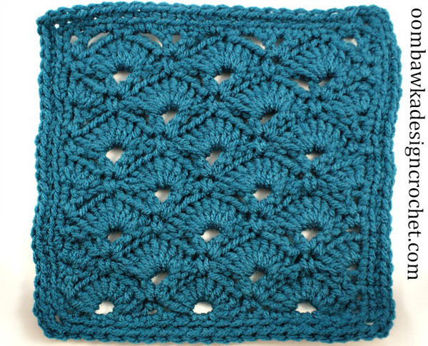 Turquoise Fan Granny Square