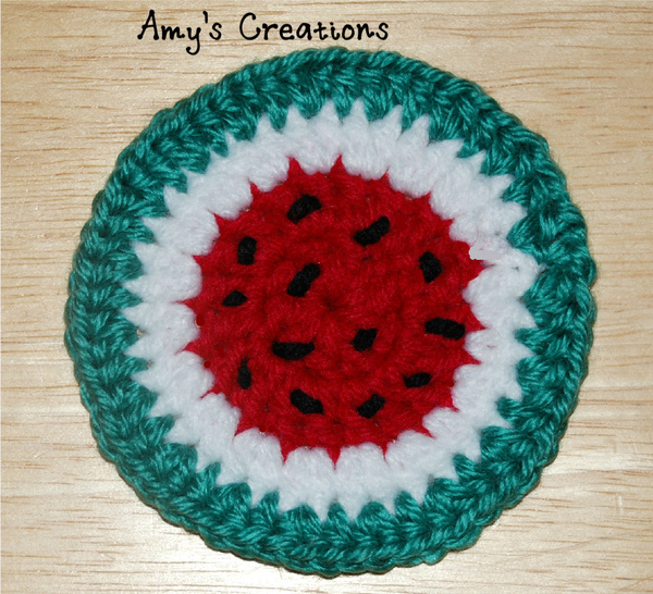 Crochet Watermelon Coaster