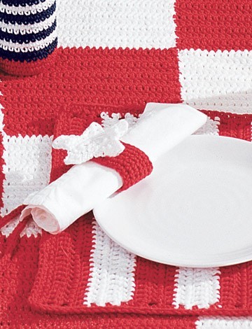 Starred Crochet Napkin Rings