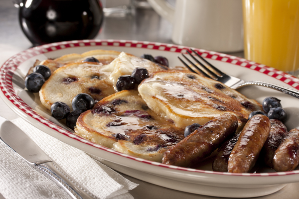 Blueberry Cream Cheese Pancakes