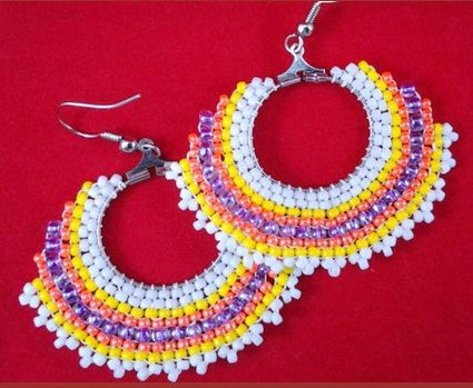 Colorful Circular Brick Stitch Earrings Colorful Circular Brick Stitch Earrings