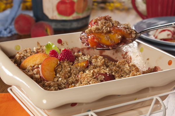 Peach Melba Crumble