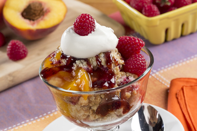 Peach Melba Dump Cake