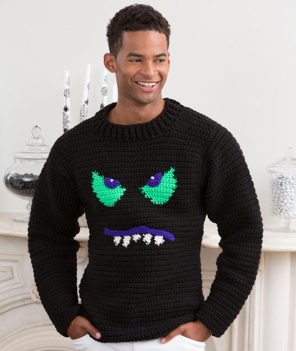 Monster Face Crochet Sweater