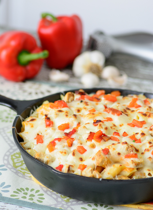 Roasted Red Pepper Chicken Alfredo Casserole Roasted Red Pepper Chicken Alfredo Casserole