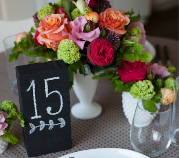 Chalkboard Brick DIY Table Numbers  Chalkboard Brick DIY Table Numbers