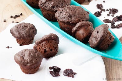 Double Chocolate Chip Muffins with Cherry