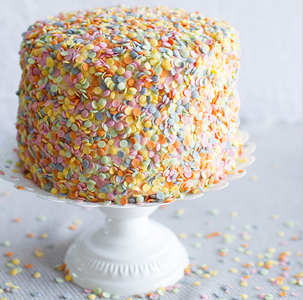 Confetti Explosion Wedding Cake