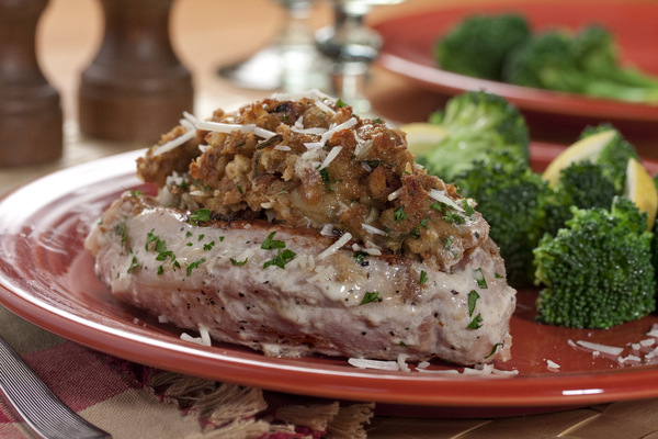 Caesar Stuffed Pork Chops