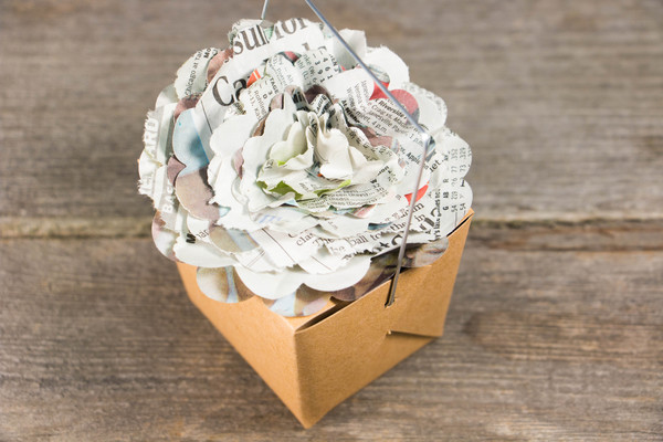 Newspaper Flower Gift Topper Newspaper Flower Gift Topper