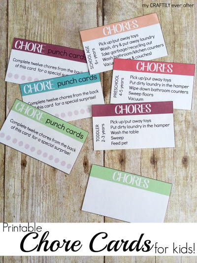 Printable Chore Punch Cards