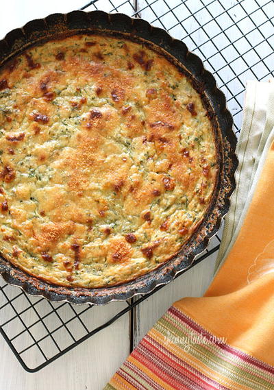 Crustless Cheesy Zucchini Pie Crustless Cheesy Zucchini Pie