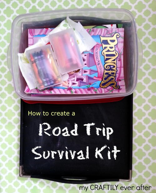 DIY Chalkboard Paint Travel Tray DIY Easy Road Trip Survival Kit