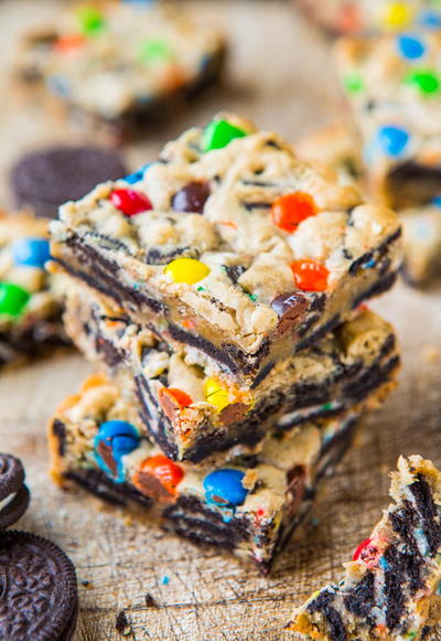 Loaded M&M Oreo Cookie Bars Loaded MM Oreo Cookie Bars