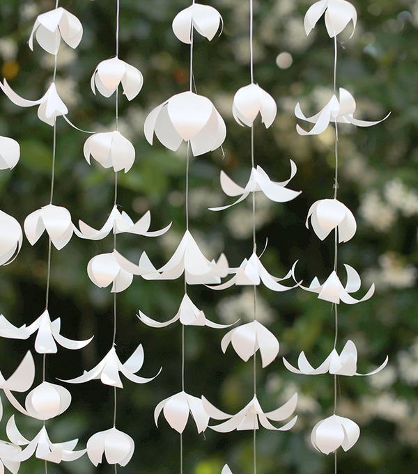 White Vellum Paper Flower Garland White Vellum Paper Flower Garland