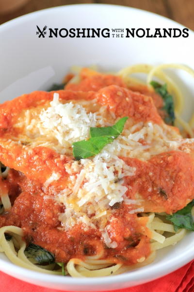 Chicken Parmesan with Basil Linguine Chicken Parmesan with Basil Linguine