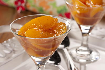 Orange 'n' Brown Sugar Glazed Peaches