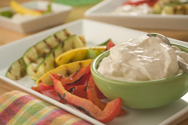 Grilled Veggies with Onion Dip