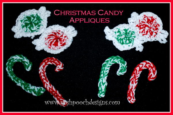Christmas Candy Crochet Applique
