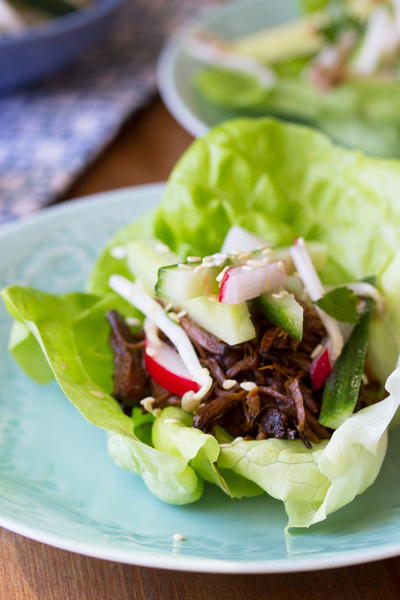 Slow Cooker Korean Beef Lettuce Wraps Slow Cooker Korean Beef Lettuce Wraps