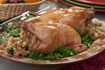 Cornish Hens with Apricot Stuffing
