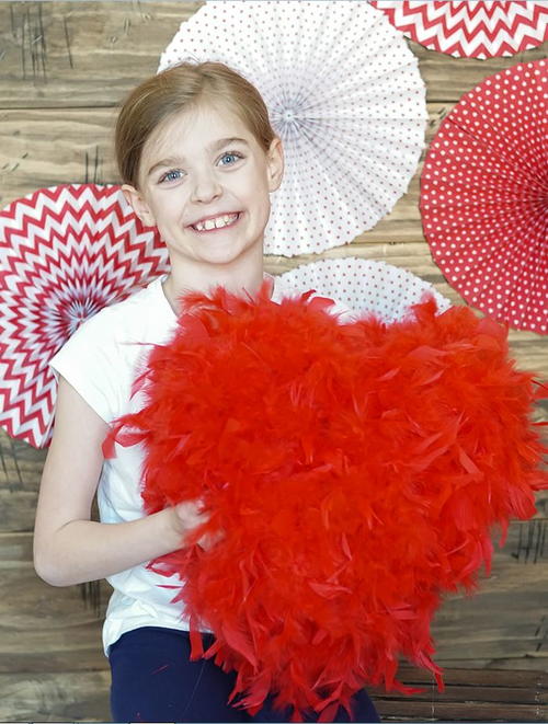 Feather Heart and Valentine's Day DIY Photo Props Feather Heart and Valentines Day DIY Photo Props