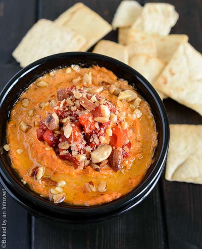 Roasted Red Pepper Almond Hummus
