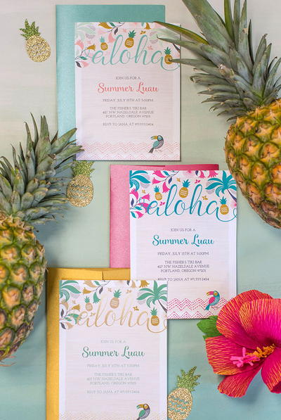 Summer Luau Printable Invitations