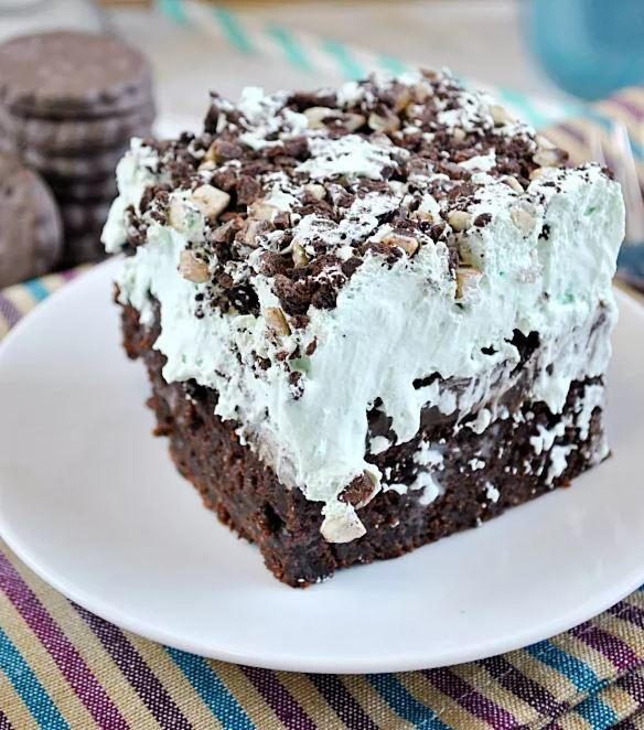 Better Than Thin Mints Grasshopper Poke Cake Better Than Thin Mints Grasshopper Poke Cake