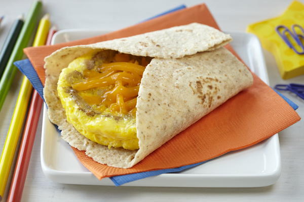 Eggs Sausage and Cheddar Breakfast Tortilla