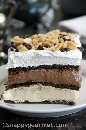 No Bake Peanut Butter Chocolate Lasagna