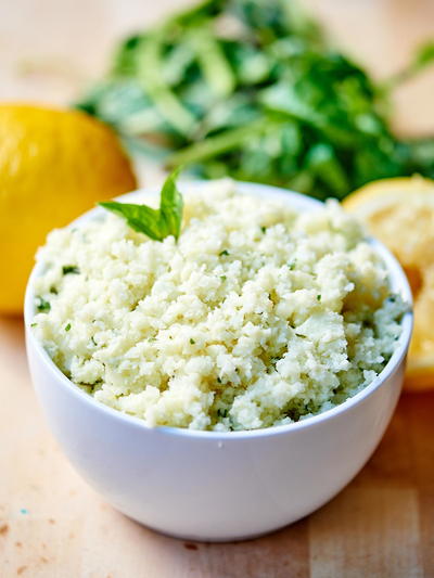 Lemon Garlic Cauliflower Rice