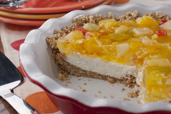 Fruit Cocktail Pretzel Pie
