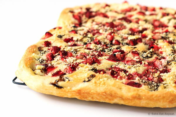 Roasted Strawberry and Feta Focaccia with Balsamic Glaze Roasted Strawberry and Feta Focaccia with Balsamic Glaze