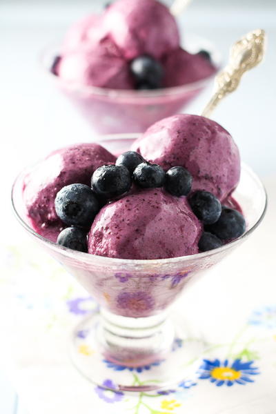 No-Churn Blueberry Frozen Yogurt