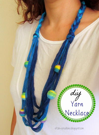 Beaded Yarn DIY Necklace