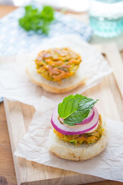 Moroccan Chickpea Sliders Moroccan Chickpea Sliders with Spicy Harissa Mayo and Mint