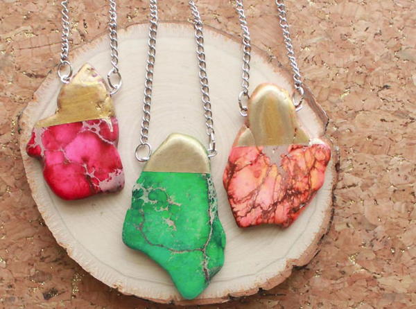 Gold-Dipped Stone DIY Necklace Gold-Dipped Stone DIY Necklace