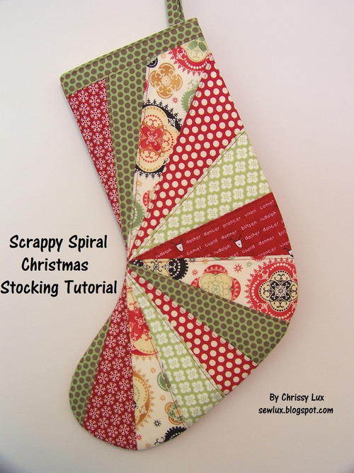 Scrappy Spiral Christmas Stocking Scrappy Spiral Christmas Stocking
