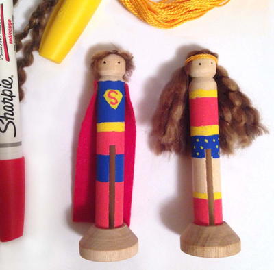 Super Hero Clothespin Dolls