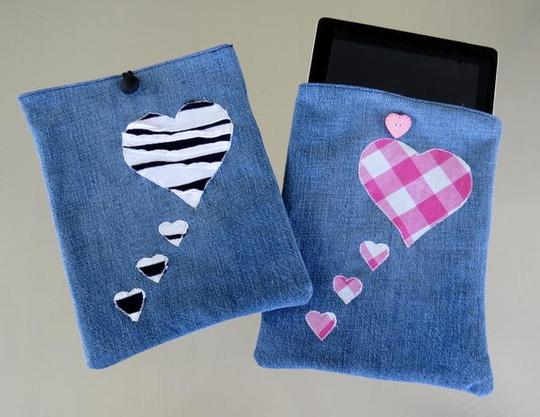 Upcycled Denim iPad Sleeve