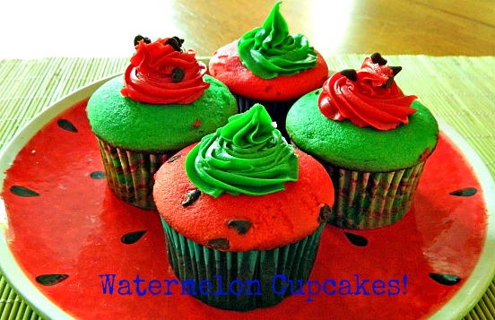 Watermelon Cupcakes Watermelon Cupcakes