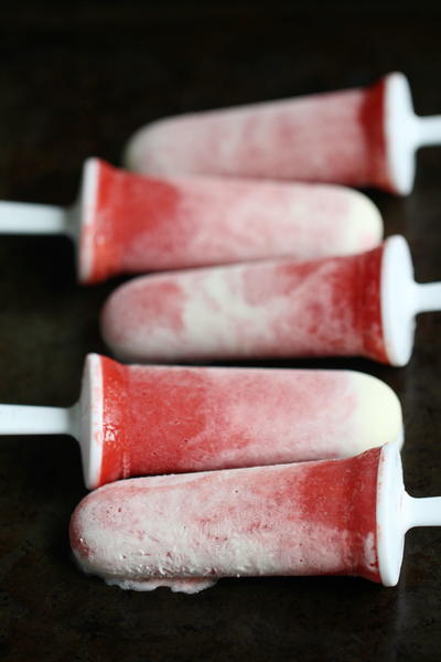 Strawberries and Cream Ice Pops Strawberries & Cream Ice Pops