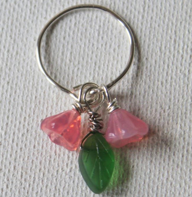 Dangling Flower Wire Wrap Ring Dangling Flower Wire Wrap Ring