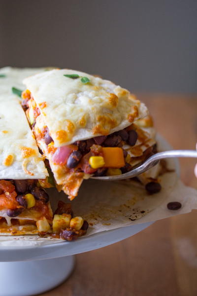 Garden Vegetable and Black Bean Tortilla Stacks Garden Vegetable and Black Bean Tortilla Stacks