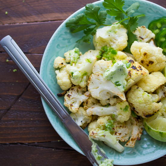 Grilled Cauliflower with Jalapeno Lime Butter Grilled Cauliflower with Jalapeno Lime Butter