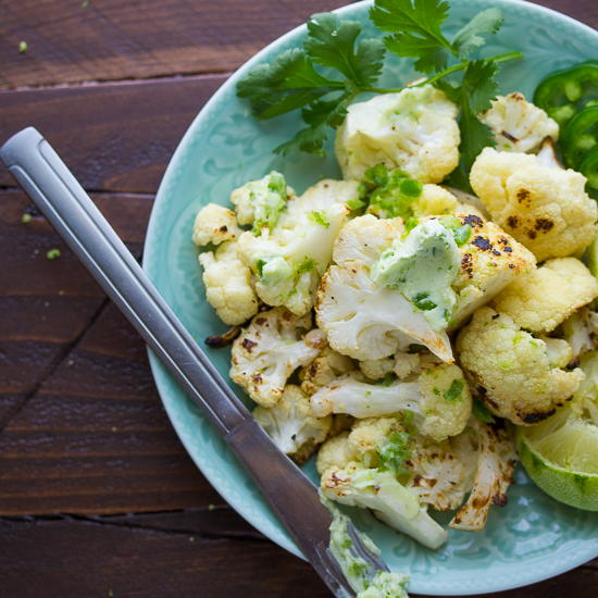 Grilled Cauliflower with Jalapeño Lime Butter
