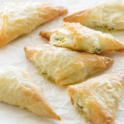 Sun Dried Tomato and Spinach Phyllo Pockets