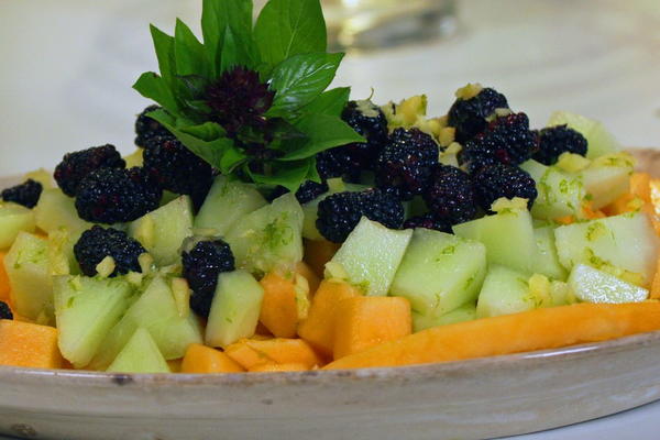 Sweet Canteloupe and Blackberry Salad Sweet Cantaloupe-Blackberry Salad
