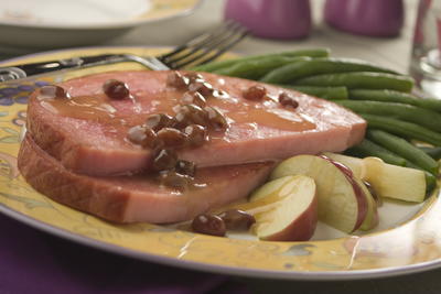 Ham Steak with Raisin Sauce